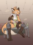 2026 abs absurd_res anthro athletic athletic_anthro athletic_female beverage bodily_fluids bra breasts brown_body brown_fur canid canine chamma_retsuden cheek_tuft clothing digital_drawing_(artwork) digital_media_(artwork) dipstick_ears dipstick_tail dungeons_of_aether ear_markings energy_drink eyes_closed facial_tuft female female_anthro fighting_ring fleet_(dungeons_of_aether) fox fur gloves_(marking) hi_res knee_pads leg_markings mammal markings multicolored_body multicolored_ears multicolored_fur nails navel open_mouth orange_body orange_fur paws rivals_of_aether sharp_nails sharp_teeth sitting slim_female small_breasts smile socks_(marking) solo sports_bra sweat tail tail_markings teeth towel tuft underwear wiping_sweat wrestling_outfit