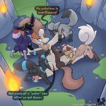  absurd_res aztepyeen bodily_fluids cum cum_from_mouth cum_in_mouth cum_inside eevee eeveelution feral generation_1_pokemon generation_2_pokemon generation_3_pokemon generation_5_pokemon generation_7_pokemon genital_fluids hi_res hoof_hole_sex keldeo legendary_pokemon male male/male nintendo peanut_(peas) pokemon pokemon_(species) poochyena robin_dismas rockruff text umbi_(umbreon) umbreon unusual_penetration water_sack_filling 