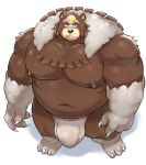  anthro asian_clothing barazoku belly big_belly big_bulge bird's-eye_view bulge claws clothed clothing deep_navel east_asian_clothing finger_claws fundoshi fundoshi_only generation_8_pokemon hi_res high-angle_view japanese_clothing looking_at_viewer male moobs mostly_nude_male musclegut muscular navel nintendo o-ro overweight overweight_anthro overweight_male pokemon pokemon_(species) solo toe_claws topless underwear underwear_only ursaluna 