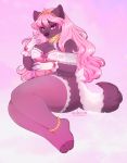  2020 4_toes 5_fingers anthro aukoon black_nose canid canine canis digital_media_(artwork) domestic_dog eyebrows eyelashes female fingers hair mammal pink_hair solo toes 