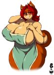  absurd_res anthro apron big_breasts blush breasts canid canine canis clothing domestic_dog female hi_res huge_breasts mama_maria mammal solo superix 