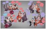 animal_genitalia animal_penis anthro anthro_on_anthro anthro_penetrated anthro_penetrating anthro_penetrating_anthro anus balls belly big_balls big_belly big_breasts bisexual_female blue_hair breasts brown_body brown_fur canid canine canine_genitalia canine_penis canis collar dialogue dipstick_tail dominant dominant_female duo english_text explicitly_stated_consent facesitting female female/female female_penetrated fox from_front_position fur genitals grey_body grey_fur group group_sex hair hi_res impregnation impregnation_request knot larger_female leash leash_pull leashed_collar legs_up male male/female male_penetrating male_penetrating_female mammal markings mating_press multiple_positions neelix ovum penetration penis penis_tip pregnant pregnant_female sex sheath sitting sitting_on_another size_difference smaller_male smile sperm_cell tail tail_markings tail_motion tailwag text threesome throbbing throbbing_penis wolf