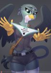  anthro avian bottomwear breasts chrysalisdraws clothed clothing female friendship_is_magic gabby_(mlp) green_eyes gryphon hi_res looking_at_viewer my_little_pony mythological_avian mythology panties shorts solo underwear 