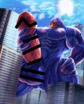  absurd_res anthro avian balls big_balls big_penis bird censored city erection falco_lombardi genitals hi_res macro male muscular muscular_male nintendo penis solo star_fox video_games yukihoshiak 