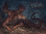  2020 4:3 claws digital_media_(artwork) dragon fafnir hi_res hoard horn lying male on_front scalie sharp_teeth solo taran_fiddler teeth wings 