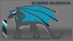  16:9 bluefiresilverfang dragon feral male model_sheet solo widescreen zhekathewolf 