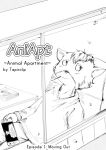  4koma aniapt_(manga) animal_crossing anthro black_nose blush book bottomwear chair cheek_tuft cherry_blossom closed_smile clothed clothing comic cover cover_page detailed_background digital_media_(artwork) eating english_text facial_tuft food furniture gaming greyscale hair happy hi_res holding_object inner_ear_fluff inside k.k._slider male mammal manga mephitid messy_hair monochrome nintendo nintendo_switch pants plant playing_videogame pocky sitting skunk solo sweater tapirclip text topwear tuft video_games window 