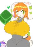  ? anthro aoneko aquatic_dragon basset_hound big_breasts biped bodily_fluids breasts canid canine canis clothing digital_media_(artwork) domestic_dog dragon duo eyelashes female floppy_ears freedom_planet freedom_planet_2 fur green_eyes hair hands_behind_back huge_breasts hunting_dog long_ears looking_at_viewer mammal marine milla_basset nipple_outline orange_hair sash_lilac scent_hound simple_background smile sweat thick_thighs video_games white_background white_body white_ears white_fur wide_hips 