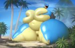  anthro anthrofied belly big_belly big_breasts blue_body breasts female genitals hand_on_breast horn huge_breasts huge_thighs hyper hyper_breasts hyper_hips hyper_thighs island lapras looking_at_viewer marine navel nintendo non-mammal_breasts nude open_mouth overweight overweight_female palm_tree pok&eacute;mon pok&eacute;mon_(species) pussy shell signature small_feet solo taranima thick_thighs tongue tree video_games water 