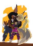  2020 absurd_res anthro bottomwear canid canine clothing comm couple_(disambiguation) digital_media_(artwork) eyewear female female/female fluffy fox galo glasses hi_res hug kissing lagomorph leporid lgbt_pride licking love mammal pop_culture rabbit skirt tongue tongue_out 