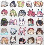  6+girls animal_ears animal_hat antennae aqua_eyes aqua_hair artist_name asymmetrical_eyes bangs baseball_cap black_hair black_sclera blue_hair bow braid brown_hair bunny_ears bunny_hat cat cat_girl chibi clenched_teeth covered_mouth dark_skin demon_girl demon_horns dog dog_girl double_bun dragon_ears dragon_girl dragon_horns earrings extra_eyes fake_animal_ears furry goat_ears goat_horns goggles goggles_on_headwear gradient_hair green_eyes green_hair grey_background grey_hair hair_between_eyes hair_bow hair_ornament hair_over_one_eye hair_rings hair_scrunchie hat hat_under_hood head head_feathers head_fins headphones heart helmet hood hood_up horizontal_pupils horns insect_girl jewelry long_hair looking_at_viewer maruneko monster_girl moth_girl motorcycle_helmet multicolored_hair multiple_girls number one-eyed one_eye_closed one_eye_covered oni oni_horns orange_hair original pink_eyes pink_hair pink_headwear plant_girl plant_hair pointy_ears pointy_hair ponytail print_headwear purple_eyes purple_hair red_eyes red_hair robot_ears scrunchie short_hair silver_hair slime_girl slit_pupils smile straight_hair streaked_hair teeth tentacle_hair tentacles twin_braids twintails wavy_hair white_hair yellow_eyes 