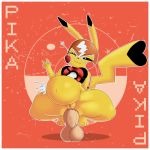  &lt;3 abdominal_bulge anal anal_penetration anthro bloated bodily_fluids breasts clothing cosplay_pikachu_(costume) crop_top crouching cum cum_inflation dipstick_ears dipstick_tail disembodied_penis duo female genital_fluids genitals gesture inflation male male/female multicolored_ears multicolored_tail nintendo one_eye_closed penetration penis pikachu pikachu_libre pok&eacute;mon pok&eacute;mon_(species) pussy shirt shorty-stories smile star thick_thighs topwear v_sign video_games wink 