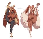 absurd_res anthro big_breasts breasts clothing duo female flexible generation_4_pokemon generation_6_pokemon genitals hi_res huge_breasts lemonbizate_(artist) lopunny mega_evolution mega_lopunny nintendo nipples nude one_leg_up pokemon pokemon_(species) pussy raised_leg splits spread_legs spreading standing thick_thighs torn_clothing vertical_splits