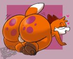 2023 all_fours balls bedroom_eyes big_butt bubble_butt butt canid canine eljelicsnsfw fox genitals hearts_around_head jiggle_butt looking_at_viewer looking_back male mammal narrowed_eyes nude rear_view seductive signature solo soups_(superiorfox)