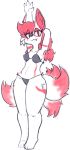 absurd_res anthro armpit_tuft big_ears bikini canid canine clothing dawrklawst epic_games female fortnite fox fur_pattern hair hi_res kimiko_five-tails long_hair looking_at_viewer mammal multi_tail ponytail smile solo string_bikini swimwear tail thighs_together