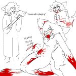 american_psycho anthro blood bodily_fluids chest_tuft female gore hi_res hob! humping implied_cannibalism implied_snuff mental_breakdown sketch solo tuft