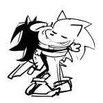 1:1 absurd_res anthro clothing duo embrace eulipotyphlan footwear french_kissing hedgehog hi_res hug humor kissing male male/male mammal monochrome raised_leg sega shadow_the_hedgehog shoes sonic_the_hedgehog sonic_the_hedgehog_(series) the-hydroxian