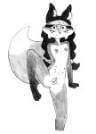 absurd_res accessory anatomically_correct anatomically_correct_genitalia anatomically_correct_pussy animal_genitalia animal_pussy anthro areola black_hair braided_hair breasts canid canine canine_genitalia canine_pussy cheek_tuft clothing collarbone digitigrade duo efradraws exposed_breasts facial_tuft female fox fox_tail freckles fur genitals graphite_(artwork) hair headband headgear headwear hi_res inner_ear_fluff mammal monochrome multi_nipple multicolored_body multicolored_fur navel nipples northwind_(efradraws) nude pencil_(artwork) presenting presenting_pussy puffy_areola puffy_nipples pussy raised_leg shongila_(northwind) simple_background simple_eyes sketch small_breasts small_waist solo traditional_media_(artwork) tuft white_background