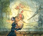  1boy black_eyes candle ethan_m._aldridge furry highres holding holding_candle indoors male_focus martin_the_warrior matthias_(redwall) redwall robe solo tapestry 