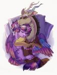 2020 absurd_res antlers chimera claws cuddling digital_drawing_(artwork) digital_media_(artwork) discord_(mlp) draconequus duo embrace equid equine eyebrows feathers feet female feral friendship_is_magic fur hair hair_bun hasbro hi_res hooves horn lopoddity male male/female mammal mane multicolored_hair my_little_pony mythological_creature mythological_equine mythology pandoraverse_(lopoddity) paws purple_body purple_fur quadruped romantic romantic_couple shaded simple_background sleeping tail tail_feathers tongue tongue_out twilight_sparkle_(mlp) white_background winged_unicorn wings
