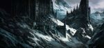  architecture building castle cathedral church city cloud cloudy_sky concept_art dark_souls_(series) dark_souls_iii european_architecture fantasy gothic_architecture highres landscape mountain no_humans outdoors ruipadinha scenery sky snow spire tower 