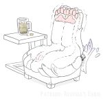 after_transformation alcohol animate_inanimate avian beer beer_mug beverage bodily_fluids chair female feral friendship_is_magic furniture furniture_transformation genitals gilda_(mlp) gryphon hasbro hi_res hindpaw icaron lying motion_lines my_little_pony mythological_avian mythological_creature mythology objectification on_back partially_colored patreon_username pawpads paws permanent_transformation pink_pawpads pussy simple_background sketch solo sweat sweatdrop table transformation watermark