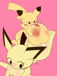  3:4 anthro anthrofied baby_pok&eacute;mon big_breasts big_butt blush bodily_fluids breast_size_difference breasts butt female female_on_top genital_fluids genitals group group_sex hi_res holding_breast huge_breasts huge_butt k--10 kneeling lying male male/female motion_lines nintendo nude on_front on_top penis pichu pikachu pink_background pok&eacute;mon pok&eacute;mon_(species) precum sex simple_background thick_thighs thigh_sex threesome titfuck translucent video_games 