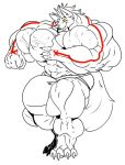 2017 4_toes 5_fingers anthro balls big_balls big_bulge big_muscles big_penis breasts bulge canid canine canis clothing digitigrade fierglief fingers flexing genitals hand_on_breast huge_balls huge_bulge huge_muscles huge_penis hyper hyper_balls hyper_bulge hyper_genitalia hyper_muscles hyper_penis line_art male mammal monochrome muscular penis smile solo standing swaggy toes underwear underwear_only veiny_muscles wolf yellow_eyes 