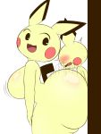  3:4 ambiguous_penetration anthro baby_pok&eacute;mon big_breasts big_butt blush breasts butt duo female hi_res huge_butt hyper hyper_butt k--10 larger_female looking_back male nintendo open_mouth open_smile penetration pichu pok&eacute;mon pok&eacute;mon_(species) simple_background size_difference smaller_male smile thick_thighs video_games white_background 