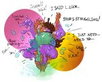 absorption_vore amorphous anthro asymmetrical_transformation big_breasts blonde_hair blue_body blue_clothing blue_eyes blue_swimwear breasts brown_body brown_hair buckteeth bulge cartoon_freckles clothing deer deltarune detailed_bulge dialogue dripping duo english_text feet fingers fused_arms genital_outline goo_creature goo_transformation green_clothing green_swimwear gynomorph hair hi_res horn huge_breasts inflatable intersex khazzyispine mammal merge_transformation merging mid_transformation new_world_deer nipple_outline nipples noelle_holiday one-piece_swimsuit penis_outline pink_nose profanity purple_body reindeer scalie sharp_teeth simple_background solo standing susie_(deltarune) swimming_pool swimwear teal_body teal_clothing teal_swimwear teeth text thick_thighs tilde_after_text toes transformation transformed_clothing two_piece_suit undertale_(series) vore water wet wet_body white_background wide_hips