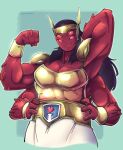 2026 4_arms 4_eyes 4_fingers absurd_res alien alien_humanoid armor ben_10 biceps big_breasts black_hair blue_background bottomwear breastplate breasts cartoon_network cleavage clothed clothed_female clothed_humanoid clothing collarbone empty_eyes eyelashes female fingers fist flexing front_view girdle gold_(metal) gold_armor hair half-length_portrait hand_behind_head hands_on_own_hips hi_res humanoid long_hair mouth_closed multi_arm multi_eye multi_limb muscular muscular_female muscular_humanoid noseless not_furry pauldron pink_eyes portrait red_body red_skin signature simple_background skirt solo spiked_arms tetramand tidywire tini_(ben_10) white_bottomwear white_clothing white_skirt