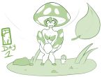  apoetofthefall embarrassed female fungus green_and_white humanoid inktober micro monochrome monster monster_girl_(genre) mushroom not_furry poison upskirt 