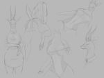  4:3 absurd_res antelope anthro bovid breasts clothed clothing fur gazelle hi_res jeffman24 mammal monochrome 