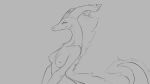  16:9 2020 anthro breasts dragon female grey_background horn looking_at_viewer monochrome nipples nude scalie simple_background smile smirk solo watsup widescreen 