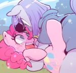  2016 blue_eyes bottomless clothed clothing cutie_mark day duo earth_pony equid equine eye_contact female female/female feral friendship_is_magic fur hair happy horse implied_incest looking_at_another lying mammal mane maud_pie_(mlp) my_little_pony on_back on_ground on_top outside pink_body pink_fur pink_hair pink_mane pinkie_pie_(mlp) playing pony purple_body purple_fur purple_hair purple_mane sibling sister sisters sweater topwear ziroro326 