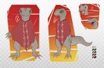  absurd_res clothing grey_body hi_res lizard male model_sheet poncho reptile scalie semi-anthro solo standing tagme vagoncho vagoncho_(character) 