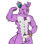 1:1 2026 abs anthro arm_spikes armpit_hair armpit_tuft arvo_(artist) back_spikes ball_tuft balls belly belt big_tail body_hair chest_hair chest_tuft claws clothed clothing ear_piercing ear_scar elbow_spikes erection facial_hair facial_scar fangs flexing flexing_bicep generation_1_pokemon genital_piercing genitals glans goatee gradient_penis green_inner_ear grey_balls grey_belly grey_body grey_chest grey_nipples grey_penis grey_scales hand_on_hip horn horn_jewelry horn_ring humanoid_genitalia humanoid_penis jewelry male muscular muscular_anthro muscular_male navel nidoking nintendo nipple_piercing nipple_ring nipples nude nude_male pecs penis penis_piercing piercing pokemon pokemon_(species) prince_albert_piercing pubes purple_armpit_hair purple_body purple_ears purple_horn purple_scales purple_spikes purple_tail raised_arm red_glans red_penis ring_(jewelry) ring_piercing scales scar segmented_tail simple_background solo spikes spikes_(anatomy) tail teeth topless topless_anthro tuft vein veiny_penis white_background white_claws yellow_eyes