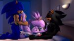 16:9 3d_(artwork) anthro anthro_on_anthro anthro_penetrating bed bedroom big_breasts black_body blaze_the_cat blue_body bodily_fluids breasts cum cum_in_mouth cum_in_vagina cum_inside cum_leaking_out cum_overflow digital_media_(artwork) domestic_cat eulipotyphlan eyes_closed felid feline felis fellatio female female_anthro furniture genital_fluids genitals group group_sex hair hand_on_head hedgehog hero hi_res leg_grab male male/female male_anthro mammal nipples nude oral orgasm orgasm_face penetration penile penile_penetration penis penis_in_vagina ponytail princess purple_body raised_leg royalty sega sex shadow_the_hedgehog sonic_the_hedgehog sonic_the_hedgehog_(series) sonicthebitch spitroast tail thigh_grab threesome trio vaginal vaginal_penetration widescreen