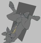 anal anal_fingering anthro balls bodily_fluids bovid caprine chozogoat fingering genital_fluids genitals goat hi_res hooves horn lemon_testicles lying male mammal peeing peeing_on_self penis short_tail solo tail thesphur_(thesphur) upside_down urine urine_on_self
