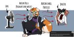 2026 2:1 adrian_della_(elizapregs) ailurid anthro black_body black_fur black_sclera bodily_fluids bottomwear bra clothing digital_drawing_(artwork) digital_media_(artwork) duo electric_fan elizapregs english_description english_text fanning fanning_self female female/female fur girlsmell_particles green_eyes hi_res humanoid_hands jenifer_(elizapregs) mammal meme nickelodeon not_at_all_my_boy/deuueaugh_(meme) orange_body orange_fur pregnant pregnant_anthro pregnant_female purple_bottomwear purple_bra purple_clothing purple_shorts purple_underwear red_panda shorts sitting sitting_on_ground spongebob_squarepants stink_fumes stink_lines tan_body tan_fur tears text tumblr_anonymous tumblr_ask underwear