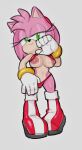 amy_rose areola bikini boots breasts clothed clothing eulipotyphlan eyelashes female footwear fur gloves green_eyes guillion handwear hedgehog hi_res mammal nipples partially_clothed pink_body pink_fur red_bikini red_clothing red_swimwear sega shoes solo sonic_the_hedgehog_(series) swimwear two-piece_swimsuit undressing
