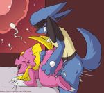  2020 3_fingers anthro anthro_on_anthro anthro_penetrated anthro_penetrating anthro_penetrating_anthro blue_body blue_ears blue_fur blue_tail eyes_closed fingers from_behind_position fuf fur grabbing_sheets hi_res impregnation lucario male male_penetrating motion_lines nintendo nude ovum penetration pink_body pok&eacute;mon pok&eacute;mon_(species) sex shiny_pok&eacute;mon side_view sperm_cell thrusting video_games weavile 