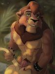  3:4 abs ambiguous_gender ambiguous_penetrated anal anal_penetration anthro anthro_on_anthro anthro_penetrated anthro_penetrating butt disney duo erection felid from_behind_position genitals half-closed_eyes hi_res kovu lion looking_at_viewer male male/ambiguous male_penetrating mammal muscular muscular_male narrowed_eyes nipples pantherine penetration penis raaz sex smile solo_focus standing tail_grab the_lion_king 