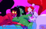  2019 big_breasts big_butt bite biting_lip biting_own_lip blush breast_grab breasts butt capcom censored danny_phantom desiree_(danny_phantom) disembodied_hand disney disney&#039;s_aladdin ear_piercing eden_(aladdin) empty_eyes eyeshadow female female/female foursome genie glowing glowing_eyes green_body green_skin grey_body grey_skin group group_sex hair hand_on_breast hi_res huge_butt humanoid humanoid_on_humanoid humanoid_pointy_ears interspecies jewelry licking lips lipstick makeup navel necklace nickelodeon nipple_fetish nipple_lick nipple_play nipples open_mouth patreon piercing ponytail pubes purple_eyeshadow purple_lips purple_lipstick red_body red_eyes red_hair red_skin self_bite sex shantae shantae_(series) slb spread_legs spreading tongue tongue_out video_games wayforward yellow_eyes 