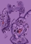  anal animatronic asphyxiation choking death digital_drawing_(artwork) digital_media_(artwork) five_nights_at_freddy&#039;s hi_res humanoid jameslewis kissing machine male male/male necrophilia original_charater purple_background robot simple_background sketch springtrap_(fnaf) video_games 