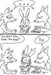  ... 2016 anthro black_and_white blush canid canine clothed clothing comic cutlery dialogue disney eating english_text fork fox fur group judy_hopps kitchen_utensils knife lagomorph leporid mammal monochrome mother mother_and_child mother_and_son mrs._wilde nick_wilde parent parent_and_child plate rabbit red_fox sitting son speech_bubble spit-take text the_weaver tools zootopia 