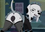  101_dalmatian_street 101_dalmatians absurd_res animal_genitalia animal_pussy anus canid canine canine_pussy canis clothed clothed_feral clothing dalmatian disney dolly_(101_dalmatians) domestic_dog female feral frommarstomercury frown genitals hi_res looking_back maid_uniform mammal open_mouth pussy raised_tail solo teeth tongue uniform 