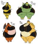  2008 anthro belly belly_overhang big_belly big_breasts big_butt bottomwear bra breasts butt cellulite charizard clothing dragon dragonite eddy_okapi electabuzz female group hat headgear headwear huge_breasts huge_butt huge_hips lizard morbidly_obese navel nintendo obese obese_female overweight overweight_female pok&eacute;mon pok&eacute;mon_(species) reptile scalie sports_bra tattoo text thick_thighs topwear torterra underwear video_games wide_hips 