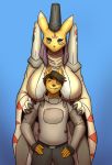  anthro big_breasts breasts canid canine clothed clothing digimon digimon_(species) duo female hi_res male mammal nicroxes_(thony_dog) taomon thony_dog 