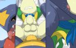  absurd_res anal anal_penetration balls black_sclera claws duo garchomp genitals green_body hi_res humanoid_genitalia humanoid_penis male male/male male_penetrated male_penetrating male_penetrating_male nintendo open_mouth oral penetration penile penile_penetration penis pok&eacute;mon pok&eacute;mon_(species) red_body rimming sex sharp_teeth snivy teeth tongue video_games winick-lim yellow_body yellow_penis 